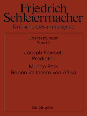 cover image of Joseph Fawcett, Predigten Mungo Park, Reisen im Innern von Afrika